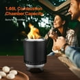 thumbnail image 4 of KFFKFF Fire Pit for Tabletop, 6-inch Indoor/Outdoor Stainless Steel Portable Fireplace, Rubbing Burner Smores Creator with Stand, Uses Wood or Pellets for Camping, Patio, Cylinder Black, 4 of 9