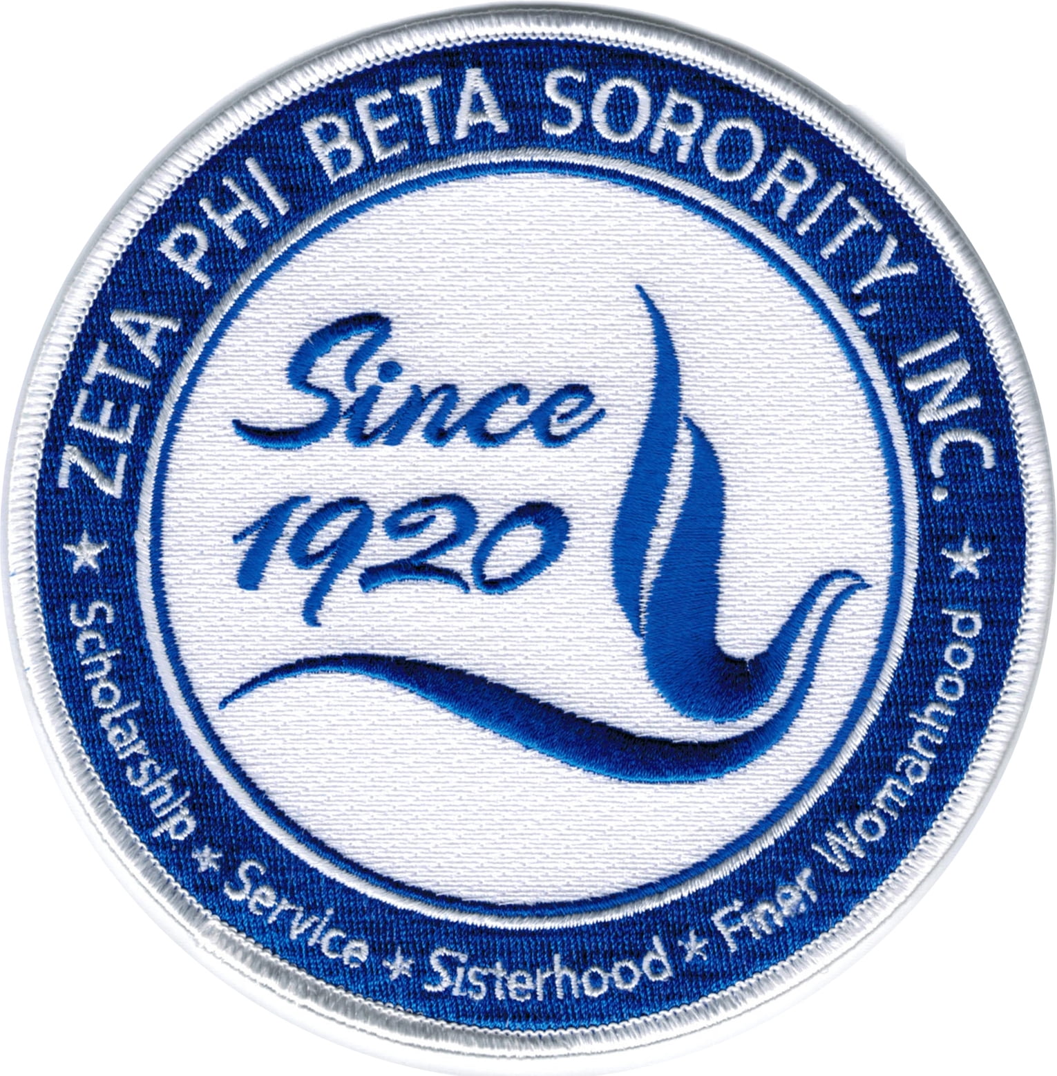 Zeta Phi Beta Crest Round Iron On Patch White Blue 5 Walmart