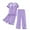 Purple, variant on fheaev Pajamas Set For Women Loose Casual Soft Pajama Set Short Sleeve Round-Neck Top Pants Shorts Sets Sleepwear Three-Piece Pjs Sets For Summer Nightwear 2024 Home Clothes