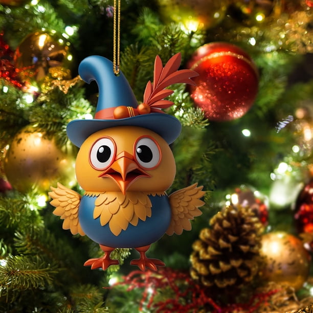 Cute Rooster Car Pendant Home Tree Decoration Christmas Tree Ornament Home Decor