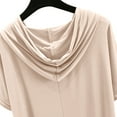 thumbnail image 5 of Holzkary Women's Short Sleeve Plain Hoodie Fashionable Sweatshirt with Hood Loose Comfortable Blouse Classic Tops Sports Summer Shirts Solid Color Sweatshirt Thin Loose Fitting Base Shirt Beige L, 5 of 8