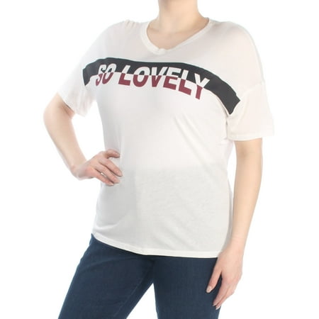Ivory G-string - CARBON COPY Womens Ivory Graphic Print Short Sleeve Crew Neck T-Shirt Top Size: XL