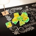 thumbnail image 1 of 7pieces Multi-faceted Dice Set Table Dice Set Games Party Props Educational Toys Green and Orange, 1 of 7