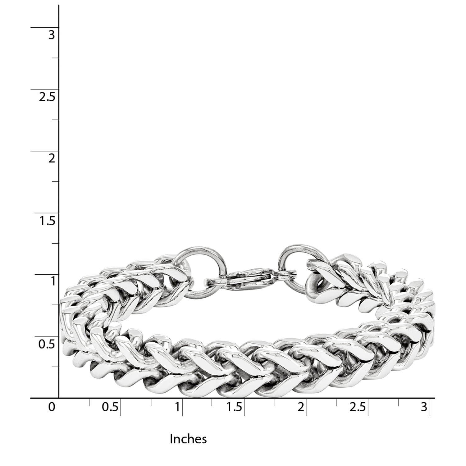 Stainless Steel Heavy Wheat Bracelet, 9.5