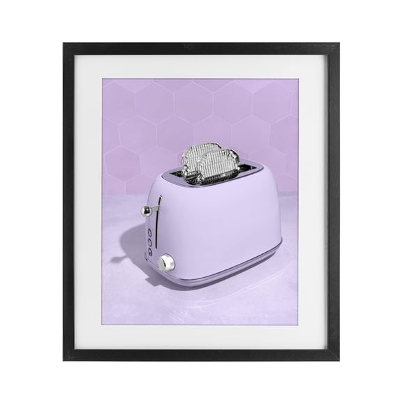 Stupell Industries Disco Toast over Purple Black Framed Print Under Glass, design by LISH Creative
