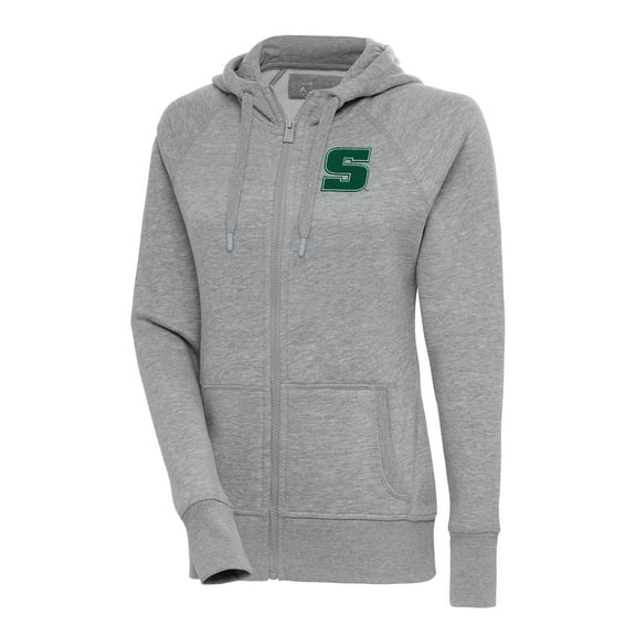 Women's Antigua  Heather Gray Slippery Rock Pride Victory Full-Zip Hoodie