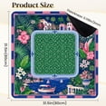 thumbnail image 2 of Mahjong Mat 31.5" x 31.5" Tropical Botanical Palm Trees Flowers Boats Geometric Center Non-Slip Noise Reduction Mahjong Tiles Table Cover for Dominoes Poker Card Board and Tile Games, 2 of 6