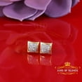 thumbnail image 5 of King of Bling's Real 0.15ct Gold Diamond 10K Yellow Square Stud Earrings For Women And Men, 5 of 12