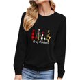 thumbnail image 1 of Sudadera informal con estampado de manga larga y cuello redondo para mujer a la moda navideña Fridja  fksj151, 1 of 8