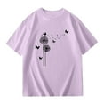 thumbnail image 5 of WhouRiu Big Girls T Shirts Short Sleeve Cartoon Prints Oversized Tops Child Comfy Loose T Shirts Purple,Sizes 13-14, 5 of 5