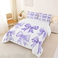 thumbnail image 2 of Erosebridal Kawaii Watercolor Bow Tie Queen Comforter Set 3pcs for Kids Girls,Purple Ribbon Bowknot Bedding Comforter Set for Teens,Lightweight Room Decor, 2 of 6
