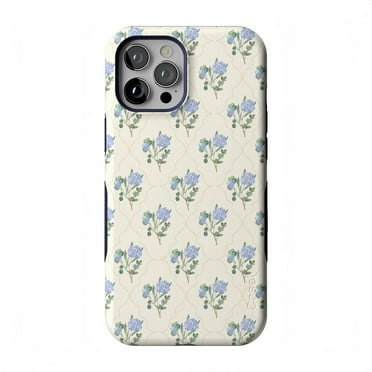 Casely iPhone 12 Pro Case | Vintage Garden | Blue Hydrangea | Bold Protective Design | Compatible with MagSafe