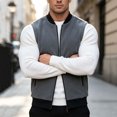 thumbnail image 2 of Riecok Mens Fleece Vests for Outdoors Sleeveless Stand Collar Zip up Jackets Thermal Solid Warm Casual Outerwear with Pockets Dark Gray 5XL, 2 of 8
