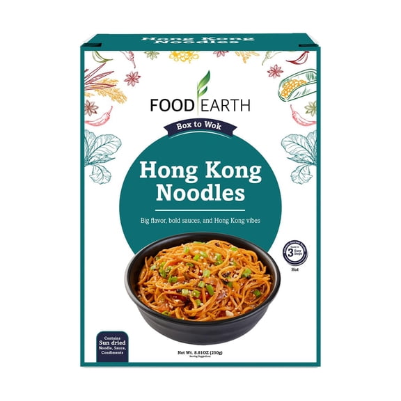 Food Earth Hong Kong Noodles 250g – Cantonese Stir-Fry, Non-Sticky, Fast Cooking