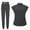 Black., variant on Women Nures Uniform,2 Piece Work Outfits Set,Nurse Work Wear Uniform Clinical Care Work Outfit Set