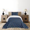 thumbnail image 4 of Ambesonne Navy Blue Quilted Bedspread Set 2 Pcs, Indigo Rain Drops, Twin Size, Turquoise Pale Blue, 4 of 5
