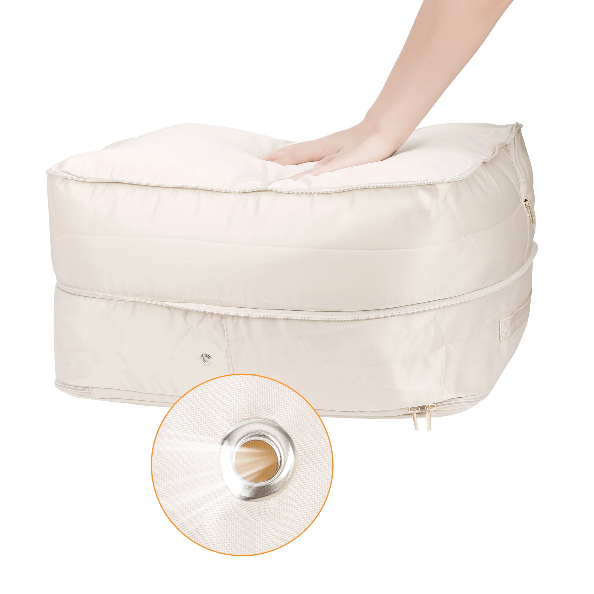 Unique Bargains 1 Pack Clothes Storage Bags Moving Bags Beige 21*16.5*12in