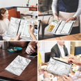 thumbnail image 7 of Fintie Server Book Organizer with Zipper Pocket, PU Leather Restaurant Guest Check Presenters Card Holder for Waitress, Waiter, Bartender (Marble White), 7 of 7