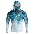 thumbnail image 2 of Fishing Hooded Shirts for Men with Mask Long Sleeve Sun Protection Breathable Summer Casual Camo Hoodies, S, 2 of 9