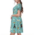 thumbnail image 2 of Disketp Cute Dog para Vestido de Manga Corta para Mujeres, Vestidos de Verano para Mujeres, Casual y Holgado para la Playa, 2 of 6