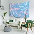 thumbnail image 2 of YFYANG Blue Watercolor Butterfly Pattern Tapestry, Bedroom Dormitory Living Room Decoration Tapestrys Wall Hanging , 80 x 60 in, 2 of 8