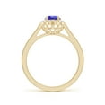 thumbnail image 2 of Angara Natural 0.8 Ct. Tanzanite with Diamond Halo Ring in 14K Yellow Gold for Women (Ring Size: 11.5), 2 of 10