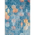 thumbnail image 3 of Unique Loom Honeycomb Rainbow Rug Blue/Beige 8' x 11' Rectangle Geometric Bohemian Perfect For Living Room Bed Room Dining Room Office, 3 of 7