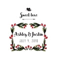 thumbnail image 3 of 12 Sweet Love Floral Frame Wine / Beer Bottle labels Easy to Use Self Stick Labels, 3 of 5
