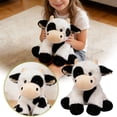 thumbnail image 5 of Soft Sitting Cow Plush Toy Realistic Farm Animal Stuffed Doll for Decor & Collectors(White-23cm), 5 of 5
