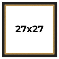 27x27 Frame Gold Real Wood Picture Frame Width 2.25 Inches | Interior Frame Depth 0.5 Inches |
