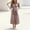 *Brown, variant on ClodeEU Women's V Neck Puff Sleeve Plaid Midi Dress,Casual A Line Dress with Front Slit and Pockets Black,Women's Plus L