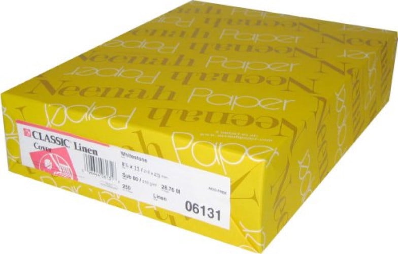 Neenah Classic Linen Avon Brilliant White 80 lb. Text 8.5"x11" 250/pack ...