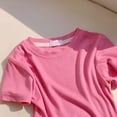 thumbnail image 5 of Babcutegg Girls Summer Short Sleeve T-Shirt – Breathable Ice Silk Solid Color Ribbed Top for Casual Everyday Wear and Warm Weather Comfort Hot Pink Size 4, 5 of 5