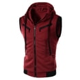 thumbnail image 4 of Joernso Color Block Summer Sports Men Zipper Sleeveless Fitness Hoodies Hooded Vest, 4 of 4