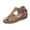 Khaki, variant on Women Floral Embroidery T-Strap Closed Toe Comfort Sandals Breathable Non-slip Footwear For Casual Outdoor Daily Activities