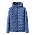 thumbnail image 1 of Custom Logo Zip Solid Color Quilted Hooded Blank White Duck Down Women Casual Down Puffer Jacket, 1 of 5