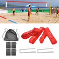 thumbnail image 6 of Tnarru Beach Volleyball Lines for Sand Court Marker Kit Workout Exercise Single or Double Court (8M 16M Length) for Sports Beach Party red, 6 of 10