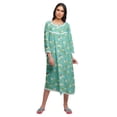 thumbnail image 1 of Moomaya Robe de Nuit Imprimée Longueur Genou en Coton avec Bordure en Dentelle Manches 3/4 pour Femmes, 1 of 5