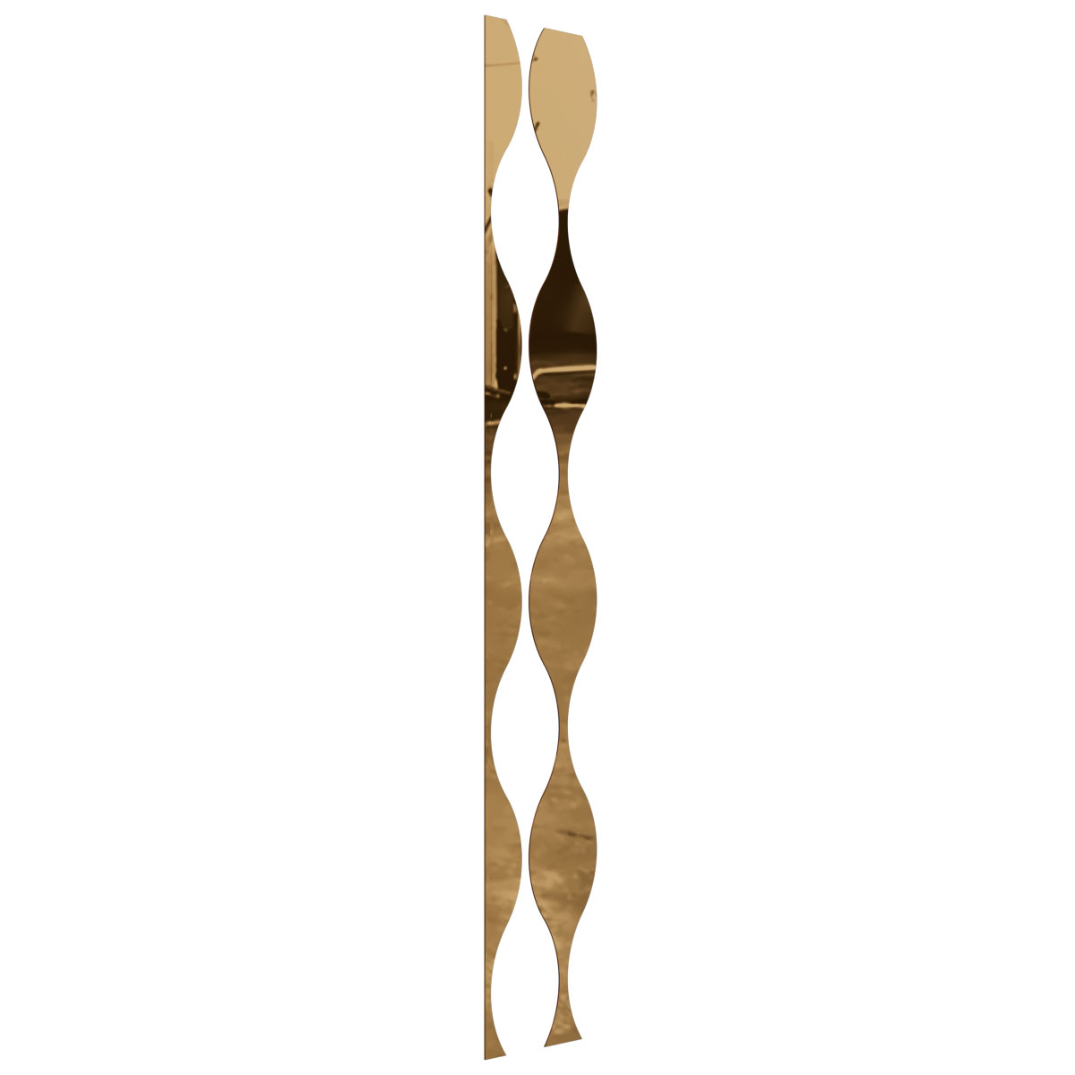 Ekena Millwork 94"H x 1/8"T Ozark Adjustable Acrylic Decorative Slat Wall Panel Kit, Gold Mirror (contains 8 Slats + 1 Straight Edge Starter Slat)