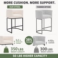 thumbnail image 5 of FANCROU 26" H Counter Height Bar Stools Set of 3, Fabric Barrel Stools with Back and Arms, Linen-Black Leg, 5 of 11
