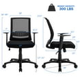 thumbnail image 2 of Costway Mesh Chaise de Bureau Milieu Dos Chaise de Tâche Hauteur Réglable avec Support Lombaire, 2 of 10