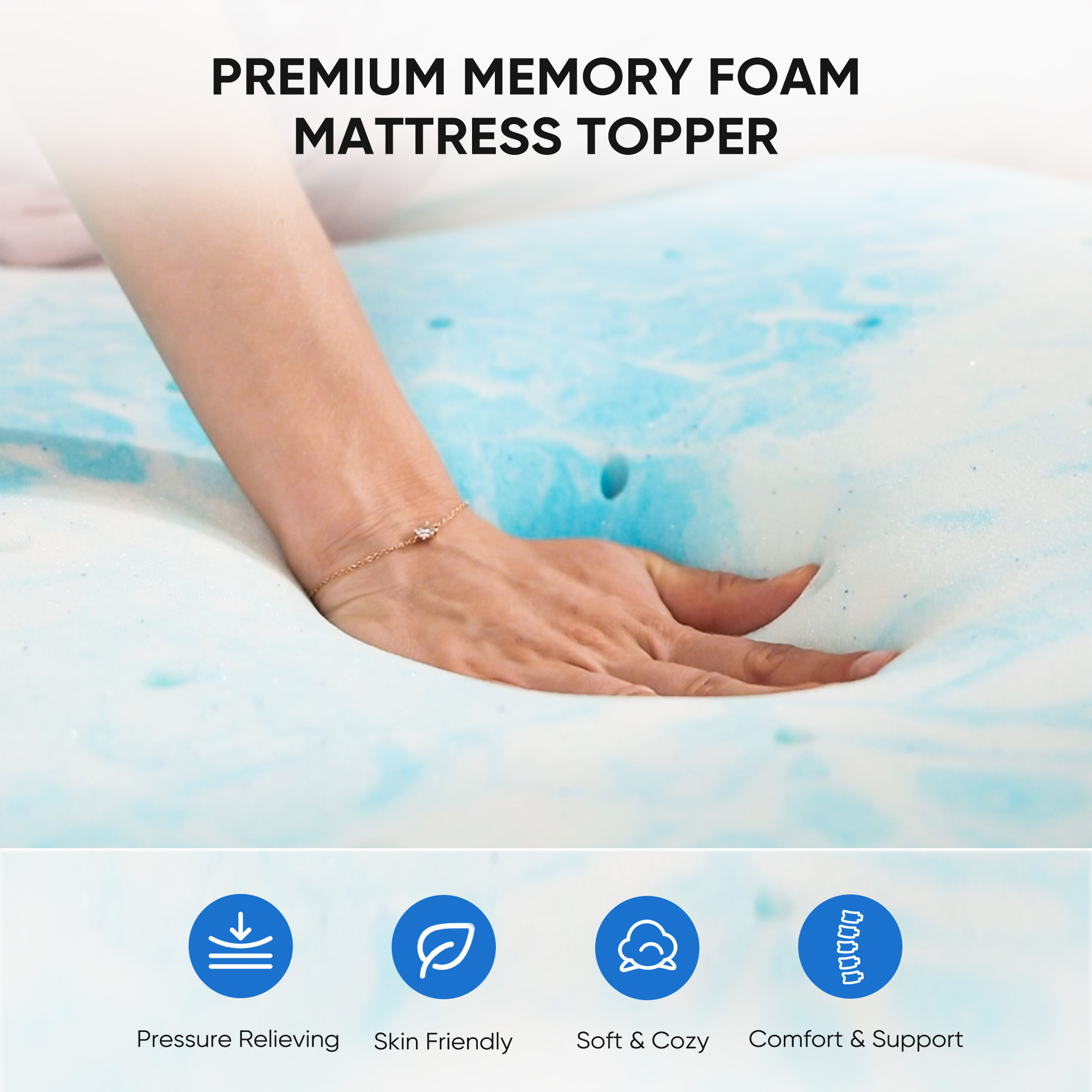 EDX 3-Inch Cool Gel Memory Foam Mattress Topper, Twin XL, CertiPUR-US photo 6
