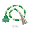 thumbnail image 3 of Vikakiooze Home Decor Under $5, St Patricks Day Wood Bead Garland-Farmhouse Beads With Green Pendant & Tassel-Saint Patricks Day Decorations For Tiered Tray,Fireplace,Living Room, 3 of 7