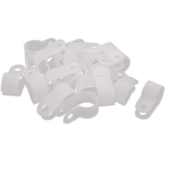 20Pcs Nylon R Type 1/2" 13.2mm Cable Cord Wire Clamp Clip Fastener White(20Pcs Nylon R Tipo 1/2' '13.2mm Cavo Cavo Morsetto Fermaglio Fermaglio Bianco