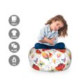 thumbnail image 2 of Watercolor Storage Toy Bag Chair, Doodle Drawing Style Natural Scene with Butterflies and Flowers Swirl Stripes, Stuffed Animal Organizer Washable Bag, Small Size, Multicolor, by Ambesonne, 2 of 3