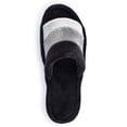 thumbnail image 3 of Roxoni Womens Terry Multicolor Striped Slide Slipper Black, 3 of 4