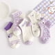 thumbnail image 3 of Calcetines para mujer, bonitos, de algodón, transpirables, de color morado, para verano, estilo universitario, para niñas, deportivos, náuticos, de moda, 3 of 6