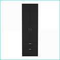 thumbnail image 5 of Chests & Wardrobes | Vico 76'' High Armoire Wardrobe Closet with 2 Drawers, Double Door, Shelf & Hanging Rod | Black | Engineered Wood, 5 of 8
