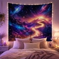 thumbnail image 2 of Cosmic Galaxy Mountain Trail in Nebula Sky, Dramatic & Uplifting Fantasy for Space Lovers, Celestial Home Decor Housewarming Gift Tapestry Wall Hanging for Living Room, Bedroom and Dorm, 2 of 7