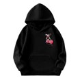 thumbnail image 4 of HCYSFG Girls Cherry Graphic Zip Up Hoodies Hooded Long Sleeve Sweatshirt Jackets Front Closure With Pockets Relaxed Fit Casual Tops, 4 of 5